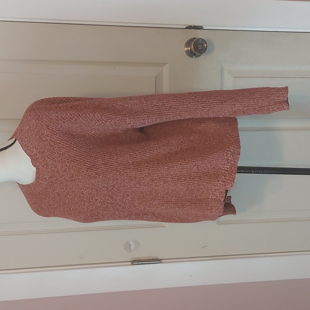 American Eagle Autumn Fall Chestnut Ribbed Knit Crewneck Sweater Size S - Picture 4 of 10